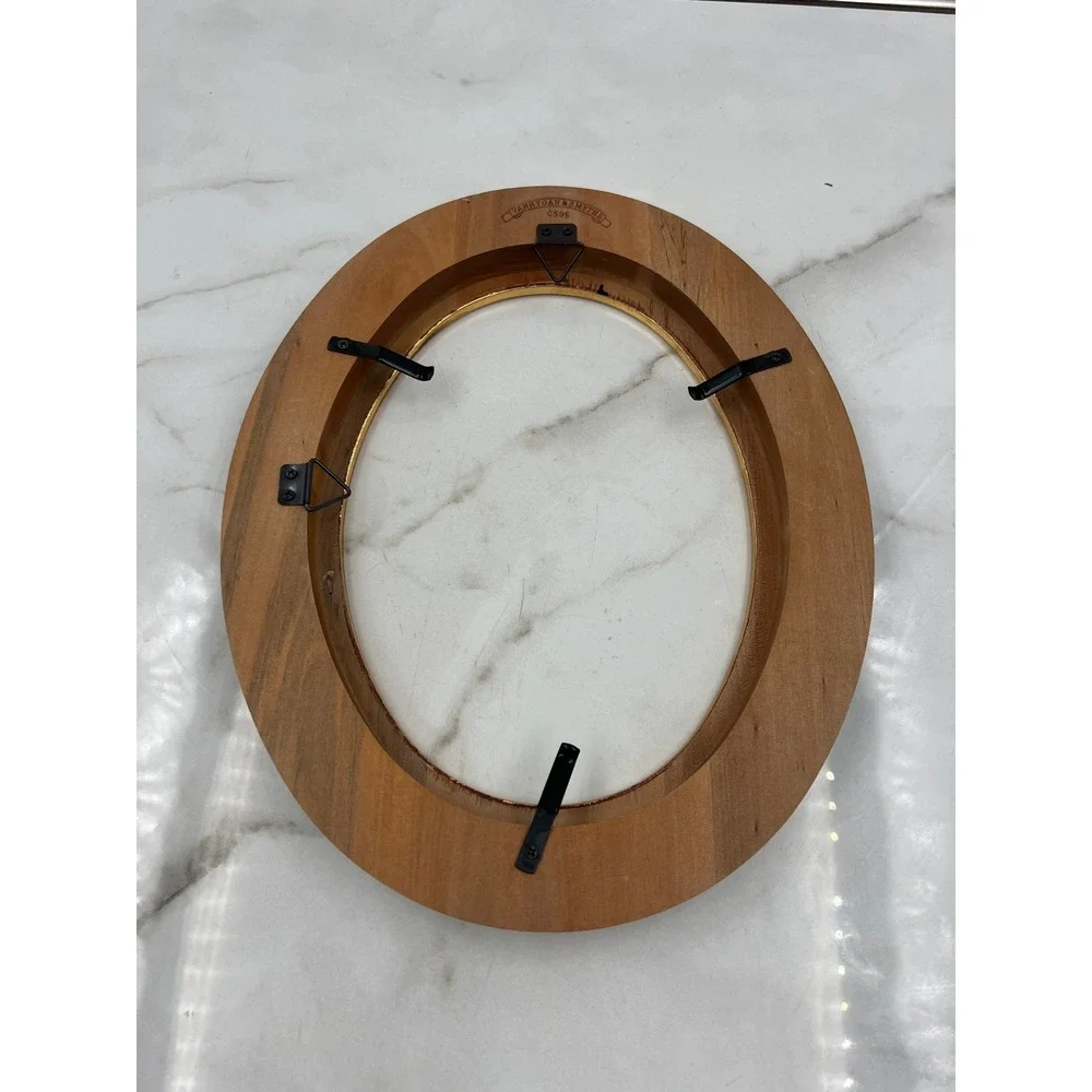 Van Hygan & Smythe Oval Wood Frame Mahogany Gold Rim CS95 9x11 Wall Decor